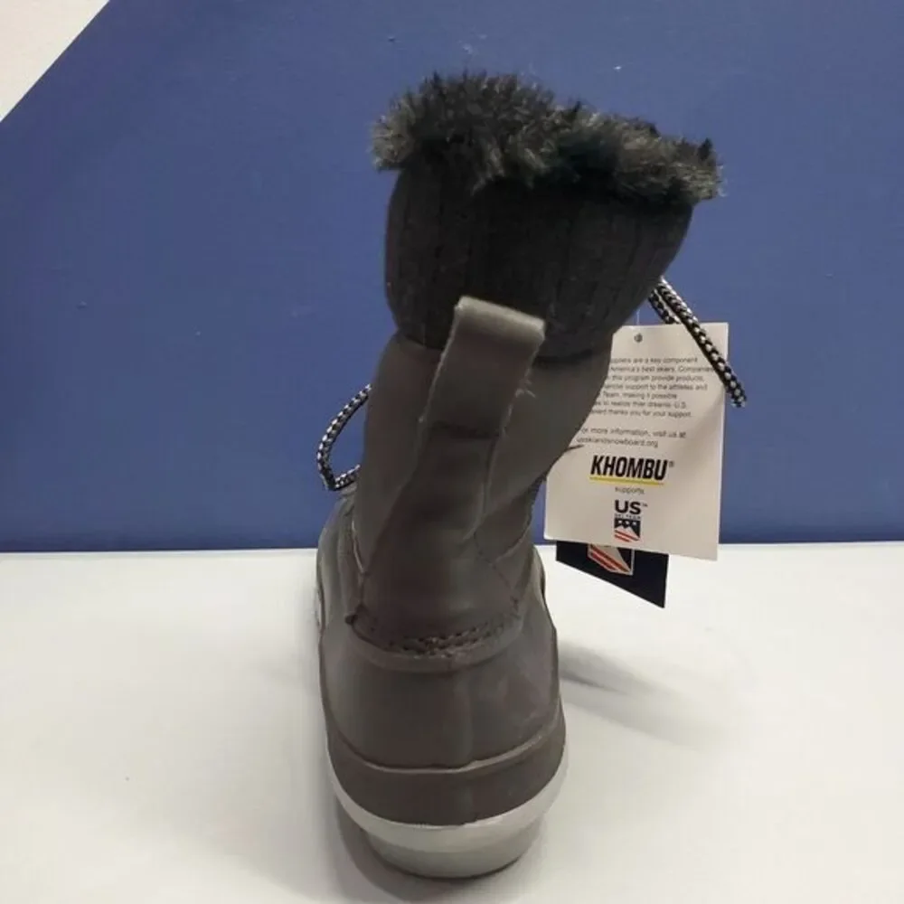 Khombu Kathleen Snow Boots Womens Sz 6M Black Synthetic Waterproof Faux Fur Trim